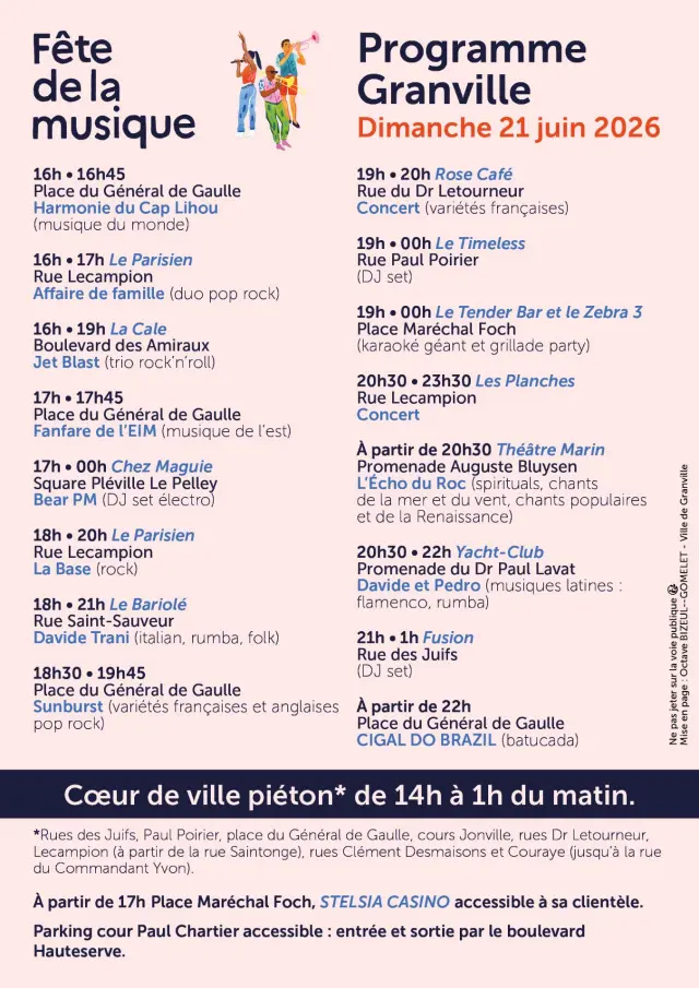 2026 Affiche Programme Fête de La Musique Granville